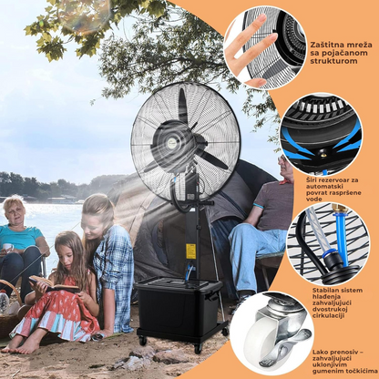 Pokretni Ventilator sa Raspršivačem Vode